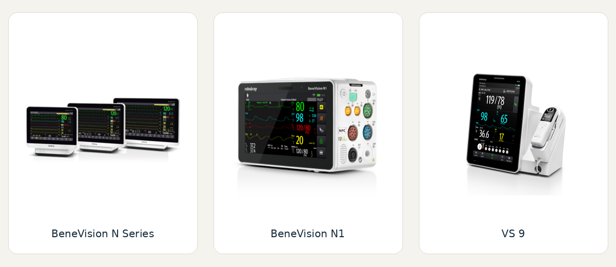 Aperçu des équipements Mindray : BeneVision série N, BeneVision N1 et VS 9