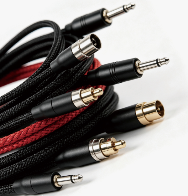 Braided audio cables and connector ends