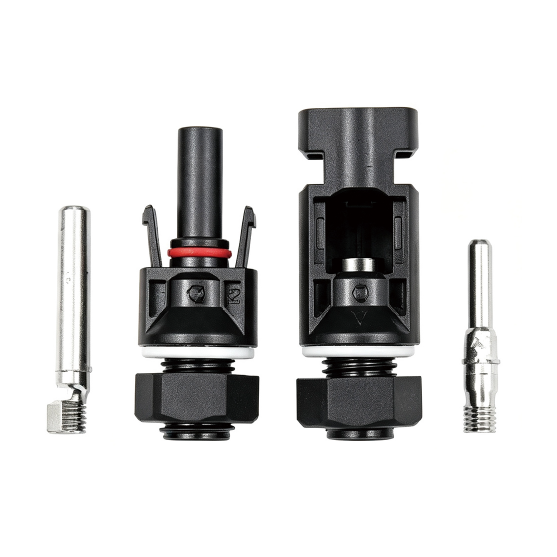 PV004-P panel-mount PV connector pair with separate metal contacts; representative configuration