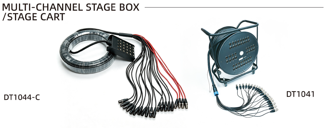 Stage box and cable reel assemblies